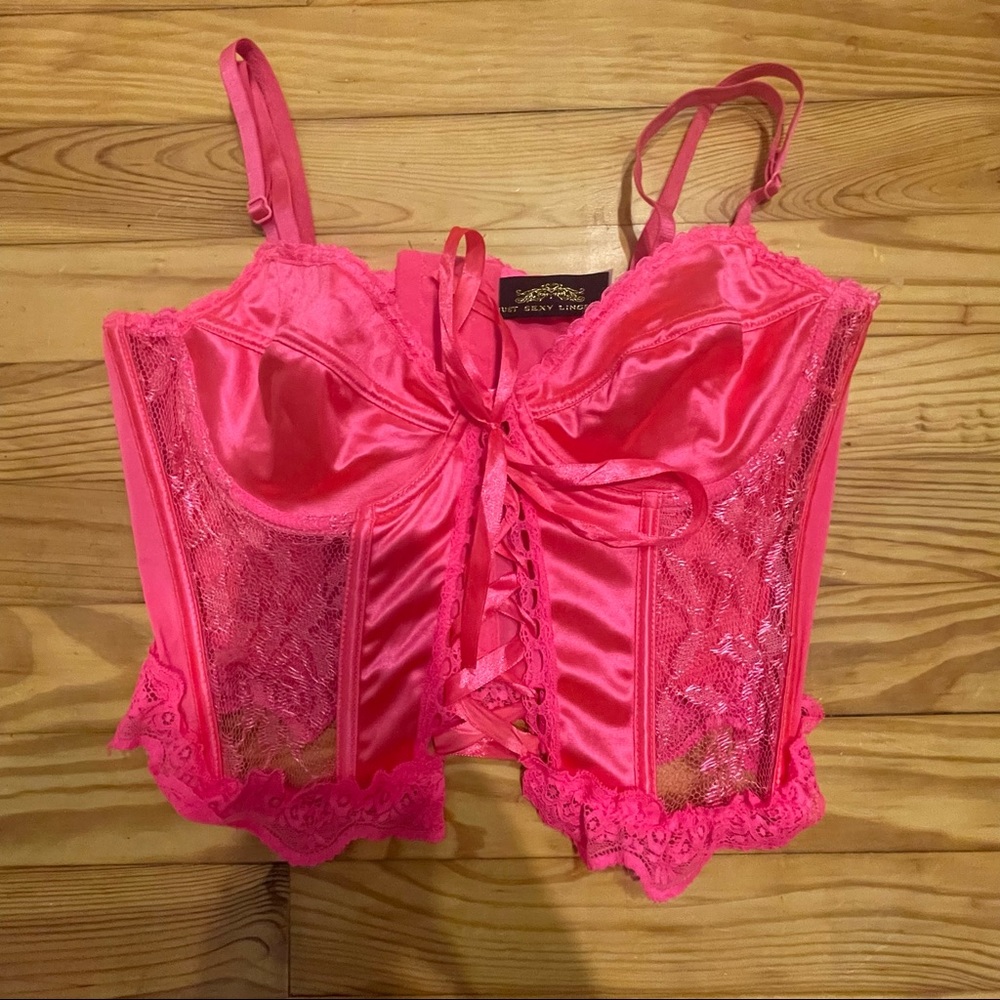Dolls kill hot pink sexy corset top size M